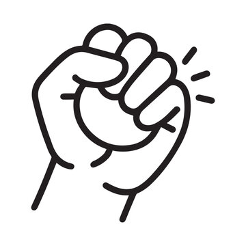  Hand squeezing stress ball outline icon vector