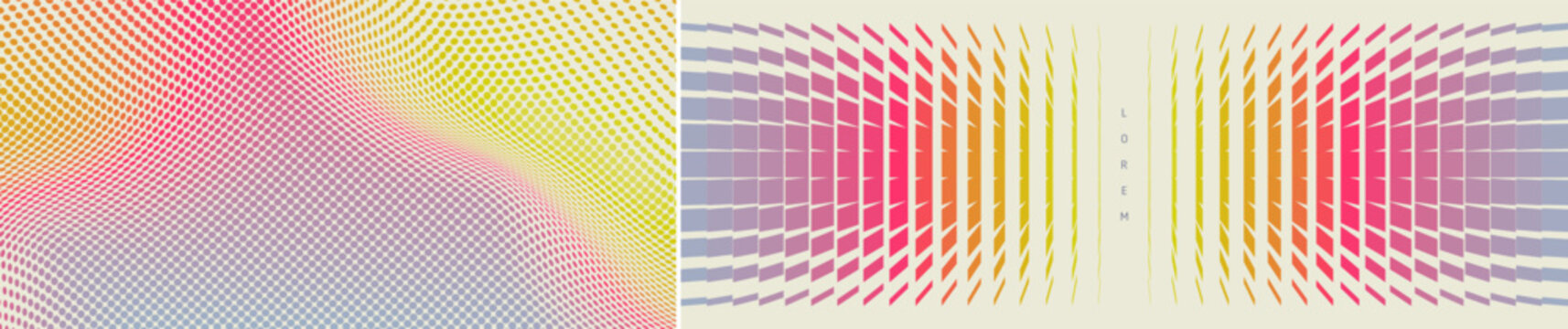 An image of multiple rectangular and square shapes with transition effects. Dynamic gradient background. Gradient texture. Grid surface. Vector for brochure, poster, cover, presentation or banner.