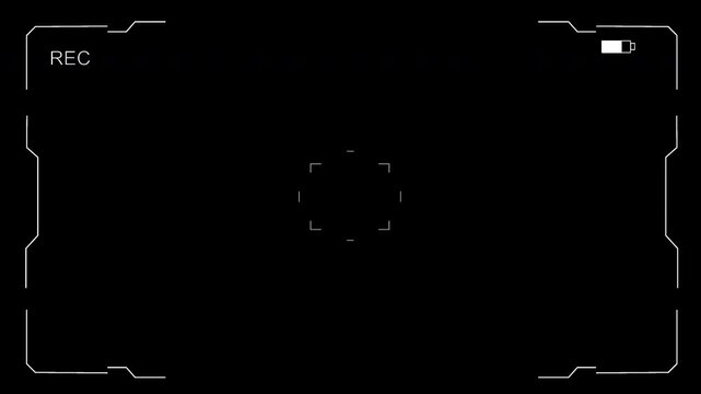 4K Camera Recording Overlay with Alpha Channel and REC Icon