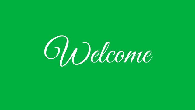 Handwritten Cursive Welcome Text Animation Write On Overlay Green Screen