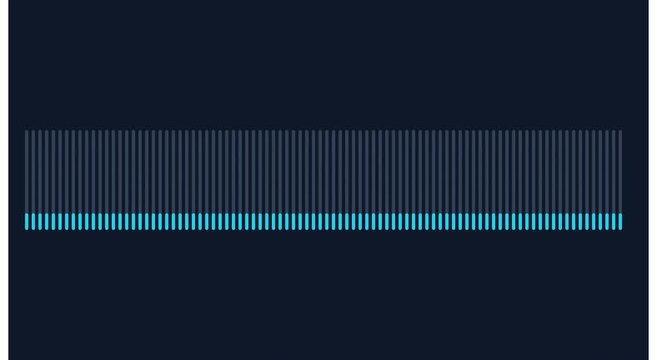 Minimalist digital audio waveform equalizer animation on dark animation background