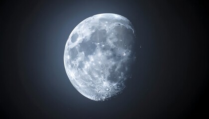 Obraz premium Luminous full moon with surface craters against a starry night sky