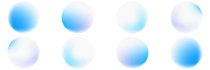 Set color circle gradient noise gradation. Abstract colorful watercolor blur mesh on isolated transparent background. © esteh
