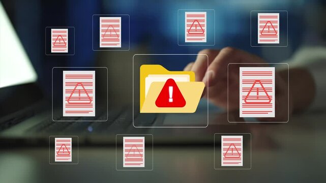 Personal data theft and online privacy breach and concept, featuring hacker activity, stolen documents, cybersecurity risks and digital fraud protection themes. 