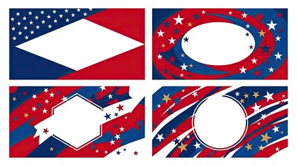 Obraz premium Independence day usa patriotic templates with american flag and stars