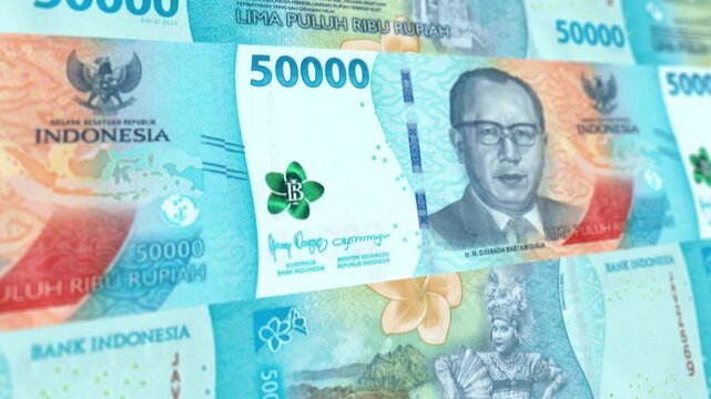 Indonesian Fifty Thousand Rupiah Banknote Financial Concept