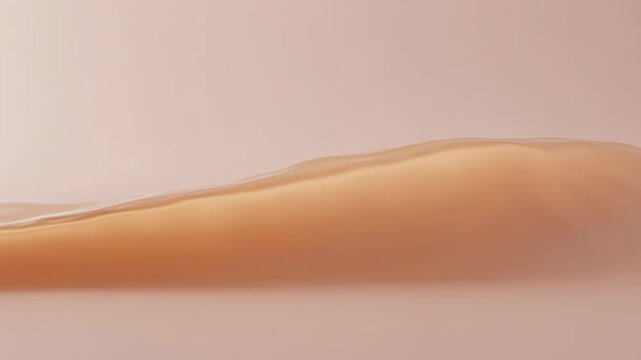 Frames starting, membrane dome bulging then elongating on plane with peach backdrop, soft lighting