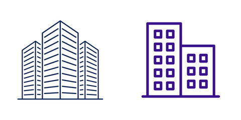 Obraz premium Skyscraper icons, urban buildings, isolated on transparent background