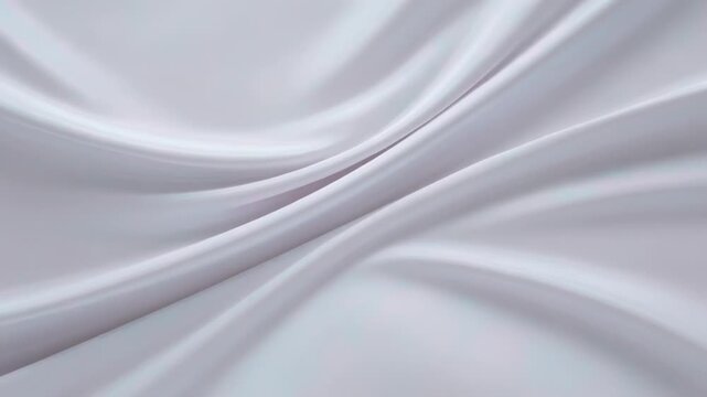 Shifting gray satin fabric moving after frame shift, forming ripples, settling in soft lighting