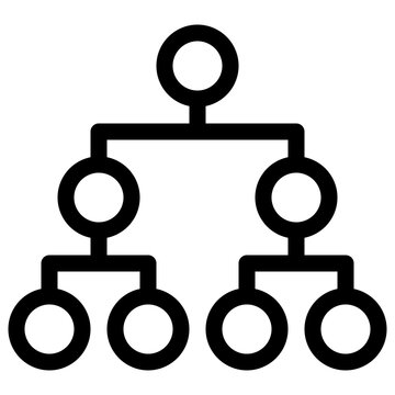 Decision Tree Outline Icon, Flowchart Diagram, Logic Strategy