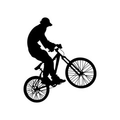 Naklejka premium silhouette of a cyclist