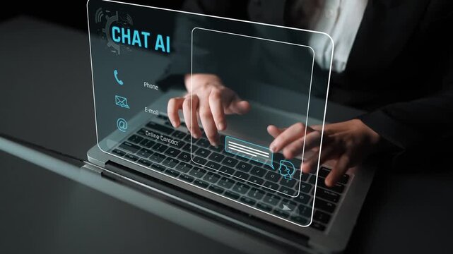 AI chatbot interface facilitates communication, chatbot, and AI interaction for automated user support and information exchange Marrow