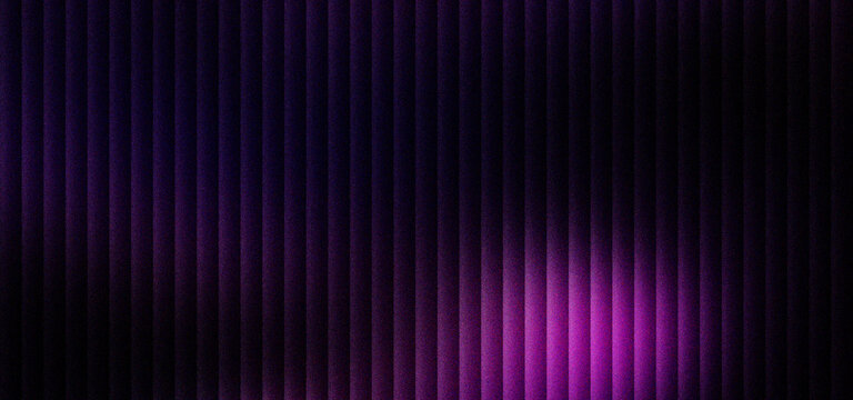 Purple vertical stripe background with neon light effects, dark violet abstract texture with glowing lines, futuristic ribbed pattern for gaming wallpaper and modern digital tech backdrop.
