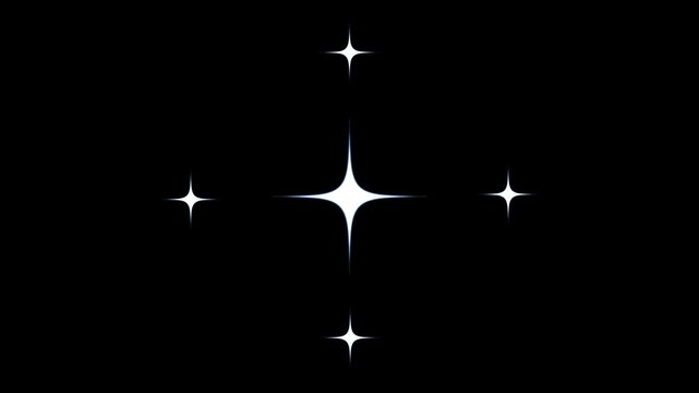 Glowing shinning stars, magical starry sky with twinkling stars, Twinkling stars glow and sparkle on black background, star sparkle vector doodles, glowing light effect, fast glowing line motion.4K