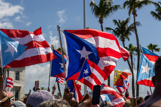 Puerto Rican flag flying in San Juan 