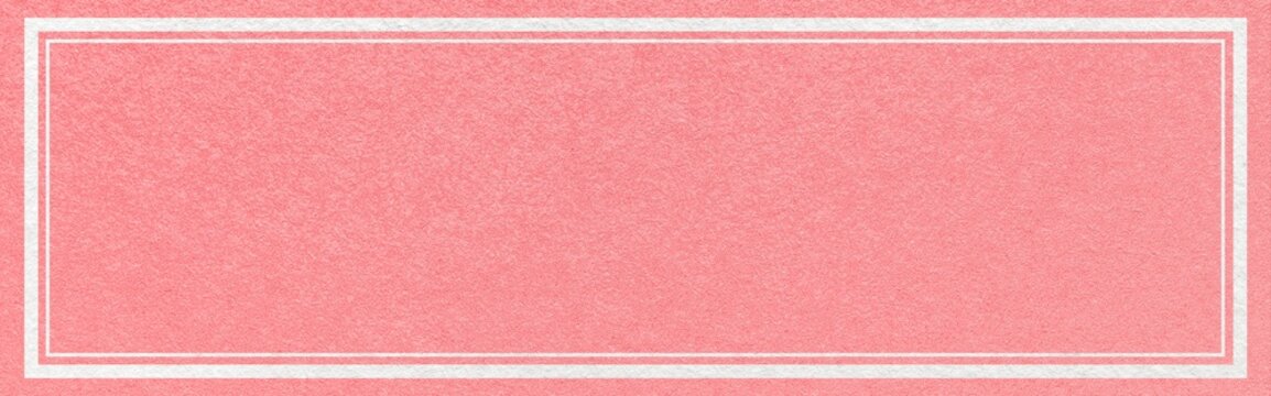 Light warm pink textured paper background with white double frame border and copy space for website header banner template
