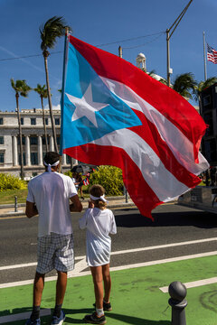 Puerto Rican flag flying in San Juan 