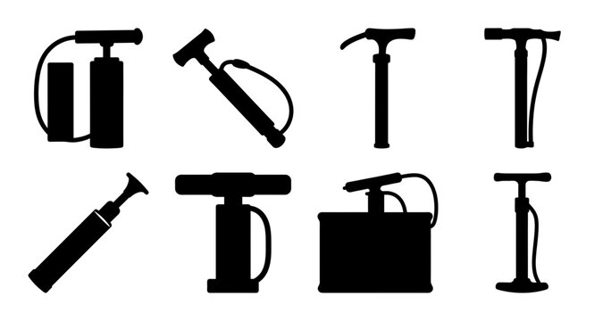 Black hand tools and garden equipment icons set - Simple black line icons of various hand tools and garden equipment including a hammer, pliers, sprayer, and shovel for easy use in designs.