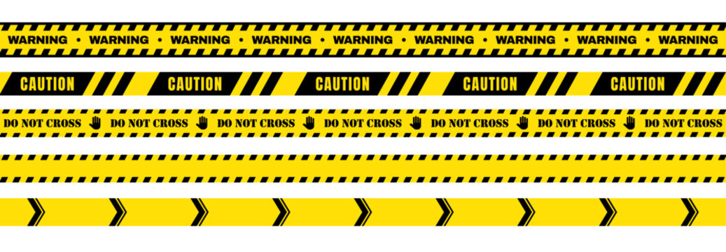 Warning Tape Set, Caution Barrier and Do Not Cross Strip Vector