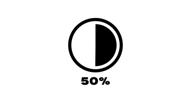 Complete 100 percent loading represented by a circular progress bar on transparent background. Circle Loading icon animation. loading progress bar loading animation. loading concept.