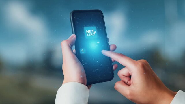 Net zero and sustainability concepts with environmental balance, digital sustainability icons, green energy goals, and eco-conscious digital business transformation for the future. Gist