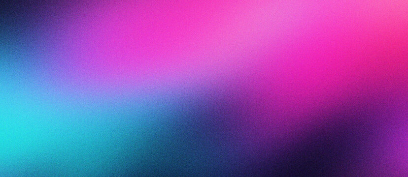 Vibrant neon gradient background with grainy texture, colorful purple and blue abstract blur wallpaper. Soft magenta and cyan light leak effect. Modern aesthetic backdrop for digital design.
