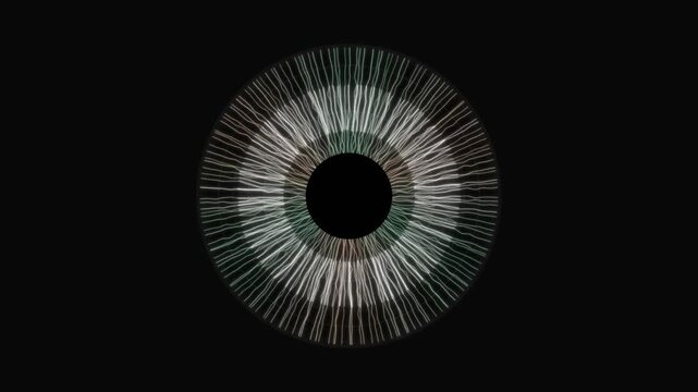 Abstract eye pattern with radial lines on dark background