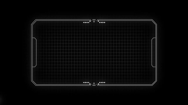 Futuristic hud interface overlay with digital grid frame