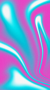 Abstract neon pink and cyan liquid gradient background for retro banner and phone wallpaper design