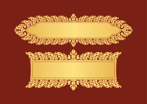 Kbach Khmer ornament border frame decoration vintage