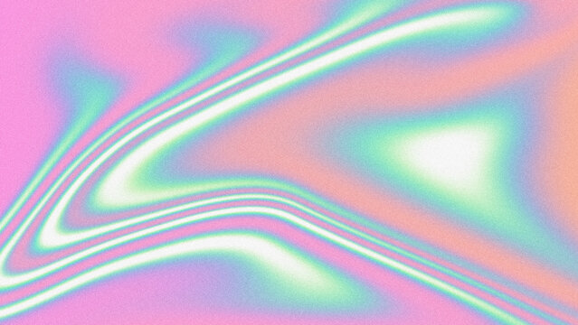 Pastel pink and green abstract fluid background with luminous striped waves for wallpaper and poster design