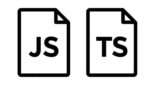 Java script and type script programming language file icons with javascript typescript programming development software language document extension