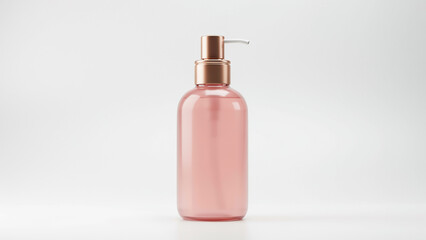 Naklejka premium Empty Pink Glass Dispenser Bottle for Liquid Soap or Skincare Products