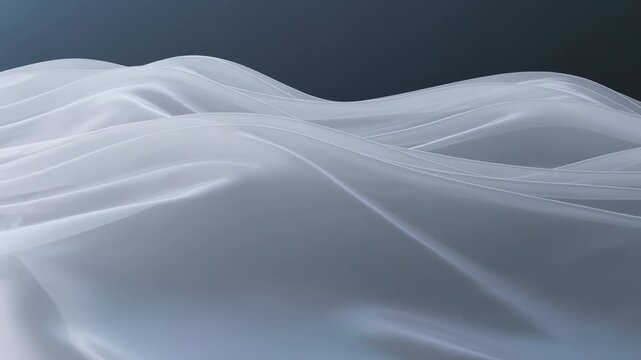 Rendering membrane forming rolling crests over dark gray backdrop showing pearl lines to show light
