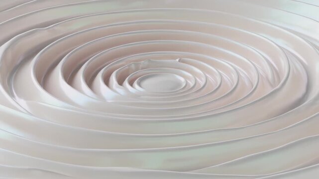 Shifting clockwise spiral rings tightening and rotating inward on glossy plane, moving highlights