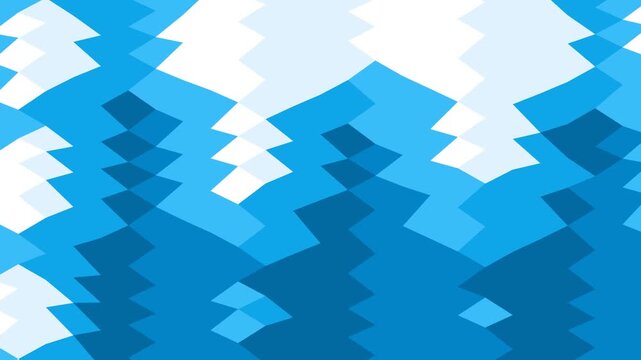 Abstract blue and white geometric pattern with jagged zigzag edges.