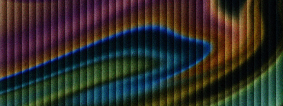 Iridescent metallic texture with vertical ridges and rainbow gradients. Colorful holographic metal surface with pleated pattern. Abstract liquid chrome background for modern tech web design.