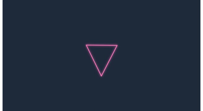 Minimalist neon geometric shape morphing animation on dark animation background
