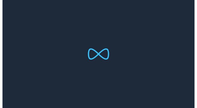 Minimalist line animation: letter a morphing into infinity and checkmark animation