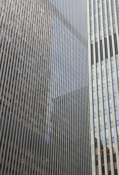 Vertical steel and glass pattern of skyscraper