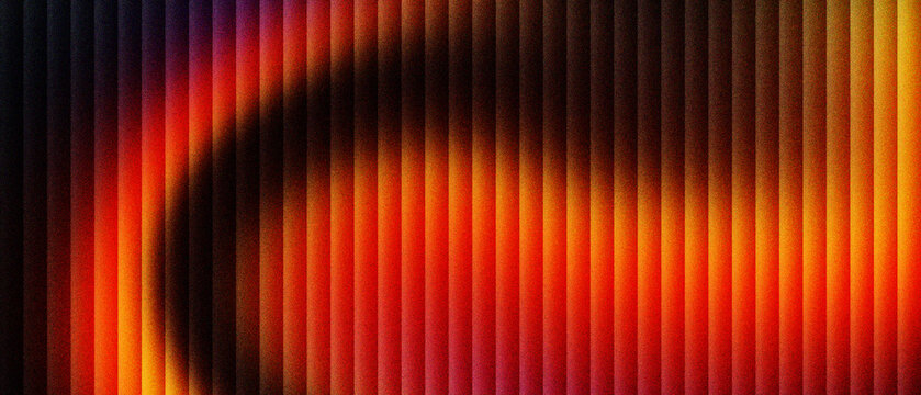 Abstract vertical line background with glowing orange and red light, rhythmic geometric stripe pattern with dark shadows, vibrant neon light texture for modern digital design and wallpaper.