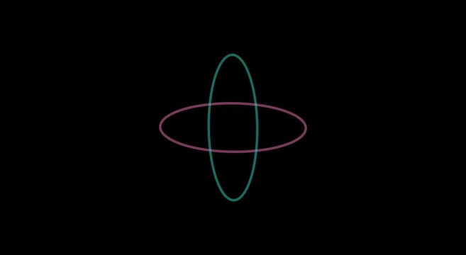 Minimalist rotating neon ellipses abstract motion animation background