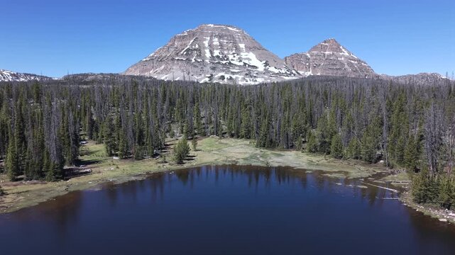 Bonnie Lake and Bald Mountain Drone Push Uinta Mountains Utah 4K