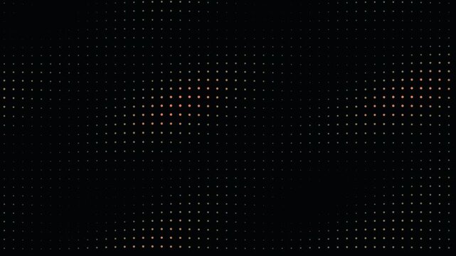 Abstract particle waves flow through dark geometric dot grid