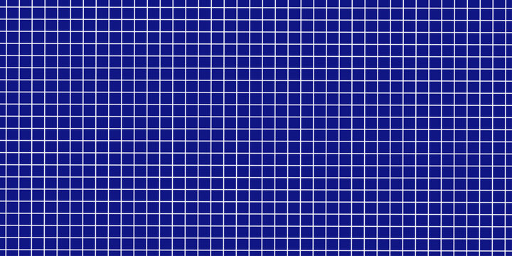 Blue notebook paper texture with grid pattern seamless background. Retro school graph paper vector