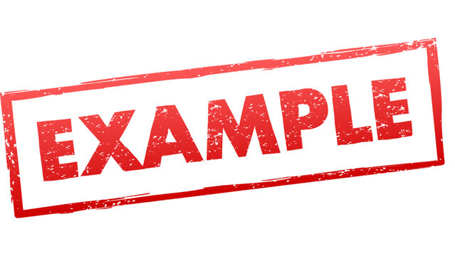 Red example stamp with white background