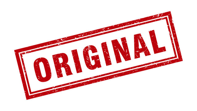 Red original stamp on white background