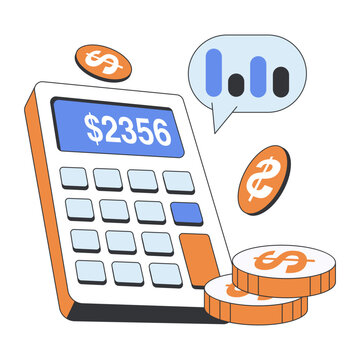 Trendy vector design of financial calculation