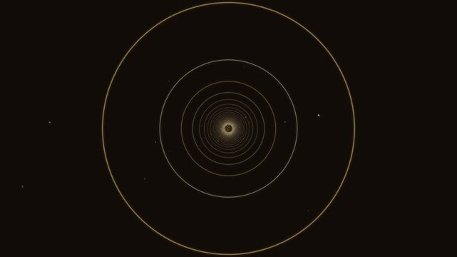 Expanding circles create a sense of depth