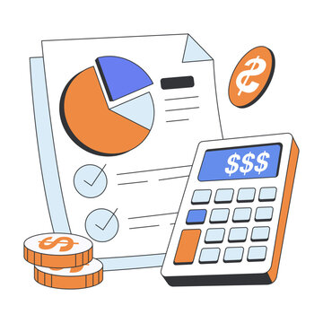 Trendy vector design of financial calculation